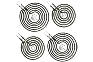 S-UNION Upgraded WB30M1 WB30M2 Electric Stove Burners Replacement for GE Hotpoint Stove Element,Electric Range Burner Stove Coil for GE Stove Burner Replacement Parts,for GE Stove Top Element Burner (4 Pack)