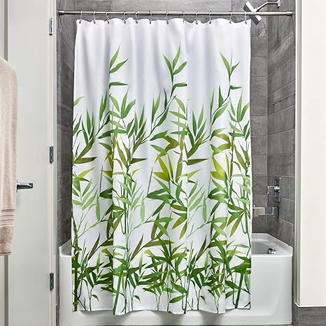 interdesign anzu cortina de ducha cortina de bano lavable a maquina de 183 x 183 cm cortinas modernas con estampado floral para banera o plato de