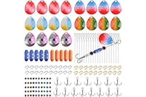 JOGFFDE 155pcs Fishing Lure Making Supplies Kit Spinnerbaits Accessory Blades Shaft Clevis Wire Hooks DIY Walleye Rig Spinner Lure Supplies Kit