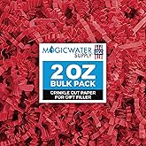 MagicWater Crinkle Cut Paper for Gift Baskets - 2 Oz - Red - Perfect for Shredded Paper Filler, Basket Filler, Gift Boxes, Bridesmaid Gifts, Christmas Stuffers & More – Ideal for All Occasions