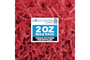 MAGICWATER SUPPLY MagicWater Crinkle Cut Paper for Gift Baskets - 2 Oz - Red - Perfect for Shredded Paper Filler, Basket Filler, Gift Boxes, Bridesmaid Gifts, Christmas Stuffers & More – Ideal for All Occasions