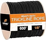 Black Unglazed Trickline Rope - 600 ft x 1/8 inch