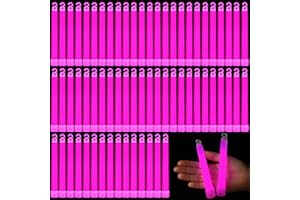 Sotiff 48 Pcs Bright 6 Inch Large Glow Sticks Bulk Emergency Glow in The Dark Sticks with 12 Hour Duration for Camping Hiking Outdoor Parties Activities Survival Storms (Rose Pink)