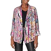 MULTIPLES womens 3 Quarters Sleeve Drapey Lapel Open Front Jacket