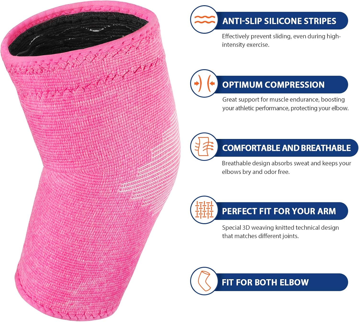 AVIDDA Elbow Support for Women (Single Sleeve), Antislip Elbow Compression Sleeves Elbow Brace, Relief from Tennis - Image 3