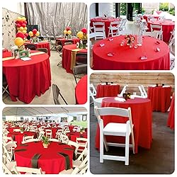 REWOMC 10 Pack Round Tablecloths - 120 Inch, Red