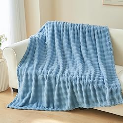 NEWCOSPLAY King Blanket for Couch Blue Super Soft