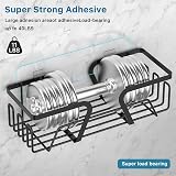 KEGII 3-Piece Shower Caddy Adhesive Stainless Steel Black view 4