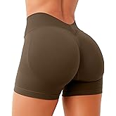 Unthewe Womens Seamless Workout Shorts Scrunch Butt Lifting High Waist V Back Gym Biker Shorts