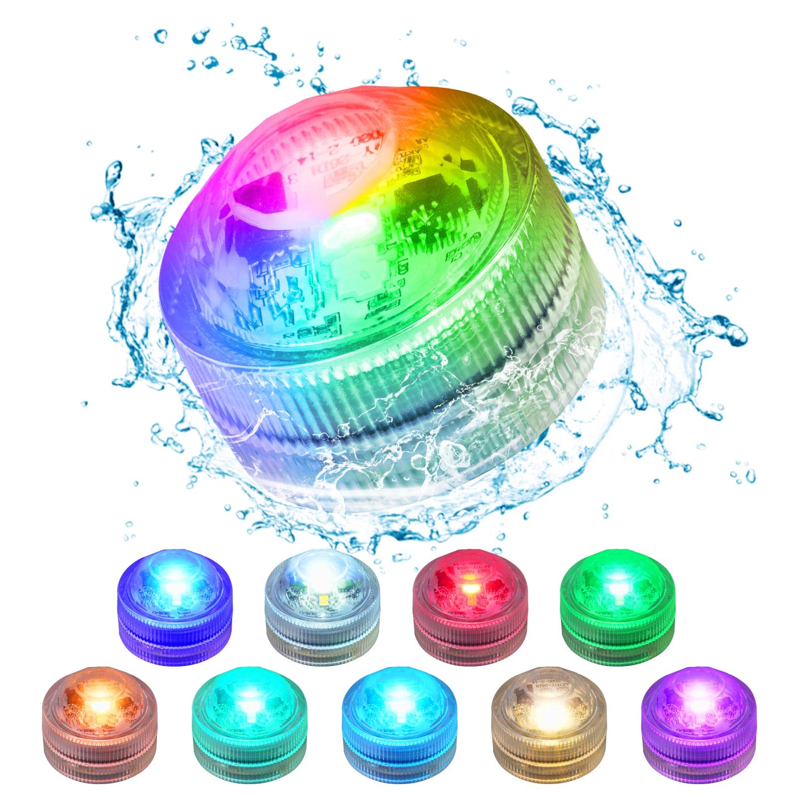 Christmas Lights Waterproof Submersible LED Lighting: Remote Control RGB Lights, Suitable for Garden Ponds, Aquariums, Outdoor Camping, Parties, SPAs, Marine Habitats, and Decorative Fountains