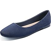 Obtaom Round Toe Women Flat Shoes Slip on Girls Dress Black Ballet Flats