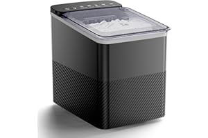 ICEVIVAL Countertop Ice Maker, 9 Bullet Ice in Just 6 Mins, 27 lbs Daily Output, Ice Machine with Ice Scoop and Basket, 2 Ice Sizes, Self-Cleaning, Ideal for Home/Kitchen/Office/Bar