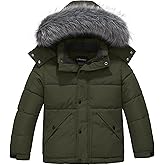 Wantdo Boy's Winter Coat Warm Puffer Jacket Waterproof Hooded Outerwear Jacket
