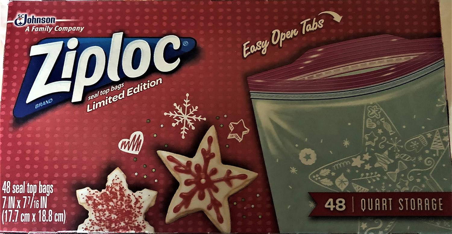 Ziploc Seal Top Bags Limited Holiday Edition 48 Quart