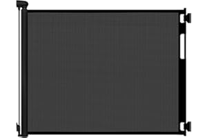 PELUASUA Retractable Baby Gates for Doorways, Mesh Dog Gate for Stairs, Pet Gate Indoor, Extends to 55" Wide 33" Tall, Safety Toddlers Gates for Hallways, Indoor & Outdoor Use, Black