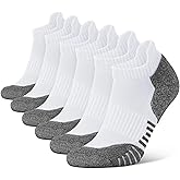 CLOSEMATE Mens Ankle Athletic Running Socks Cushioned Anti-Blister Low Cut for Sports 6 Pairs