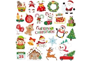 MARFOREVER 50Pcs Christmas Window Gel Clings Stickers Removable Reusable Xmas Snowflake Winter Window Clings Decals Stickers for Kids Classroom Home Christmas Holiday Party Supplies Decorations