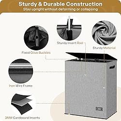 SOLEDI Double Laundry Hamper with Lid and Removable