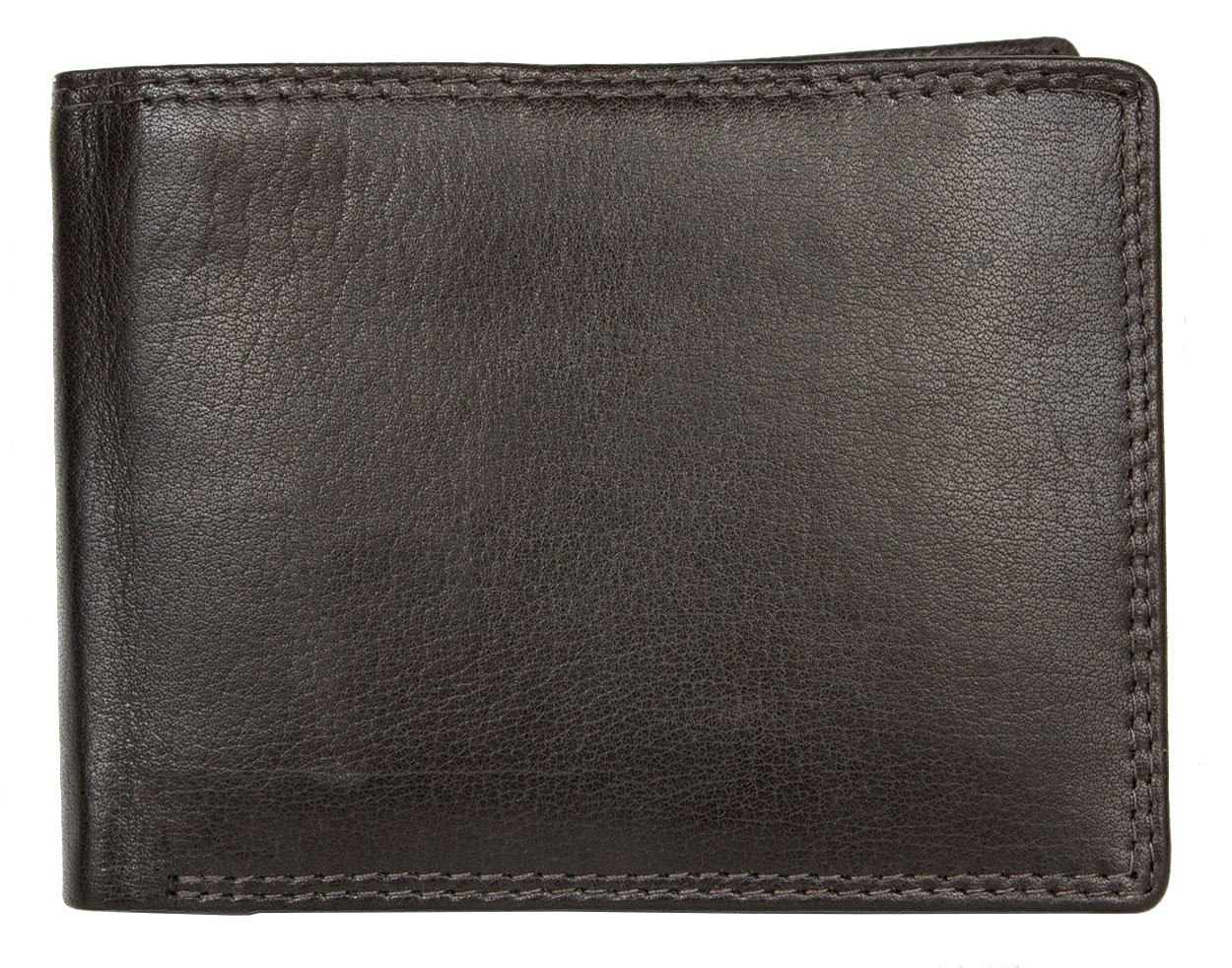 Men's Dark Brown Genuine Leather Wallet Without Logos or Markings