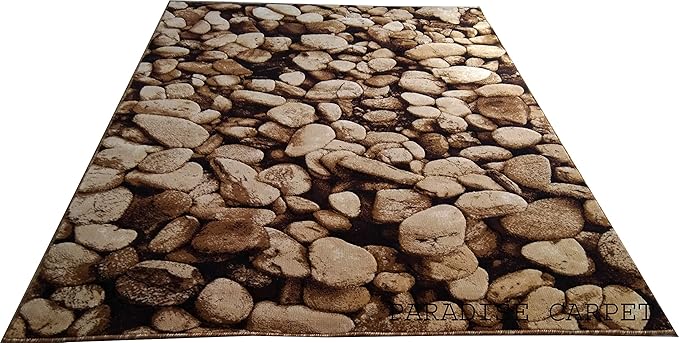 paradise carpet creation 5D Digital Stone Velvet Touch Embossed Carpet (Multicolour, 5 x 7 ft)