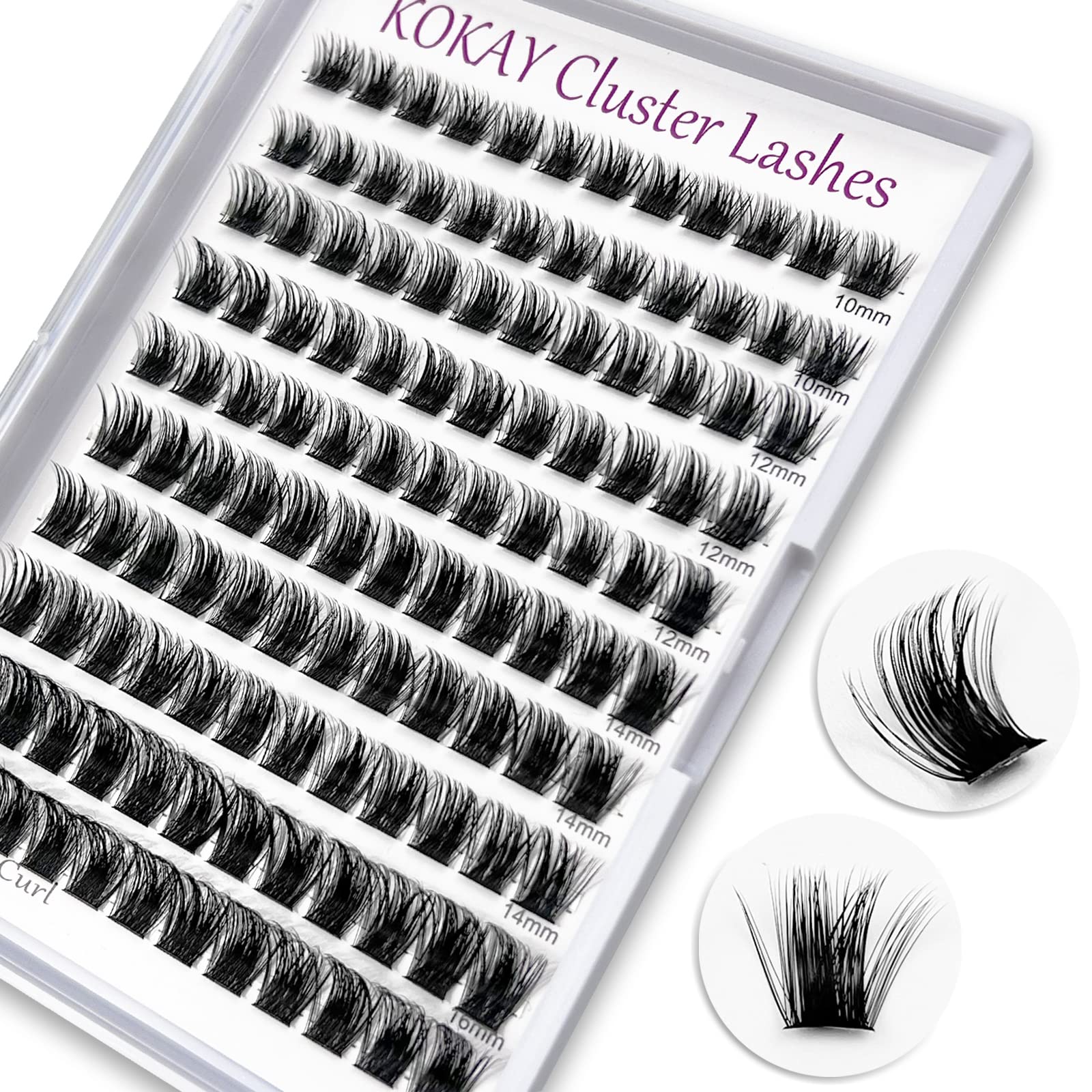 Cluster Lashes 120Pcs 10-16mm Individual Lashes D Curl Professional Lash Extension Kit, DIY False Eyelashes Fluffy Reusable Soft (10-16mm, 120 Clusters)