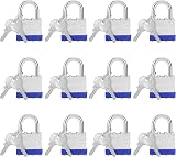BELLE VOUS Heavy Duty Padlocks 12 Pack 6mm Shackle Outdoor Weatherproof view 1