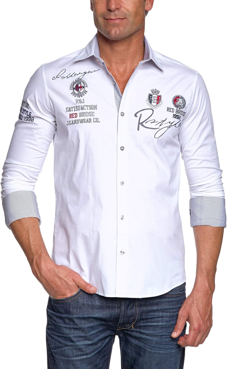Camisa Masculina Daupanzees - Borda Bandeira Americana Slim Fit