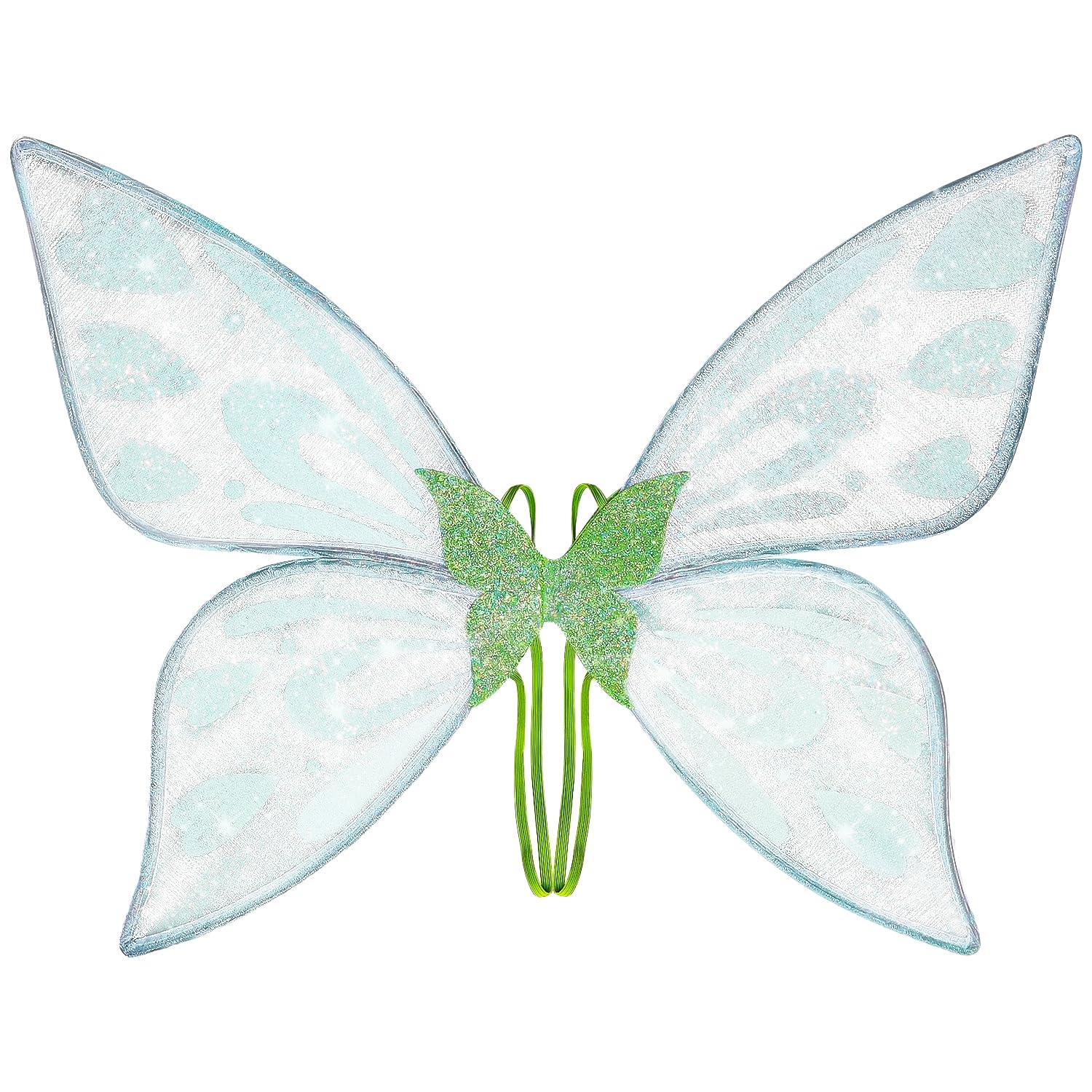 Vibbang Butterfly Fairy Wings for Adult, Butterfly Wings for Women Girls, Sparkle Angel Wings Dress Up Party Favor, Fairy Princess Wings, Halloween Christmas Fairy Costume Fancy Dress (Green)