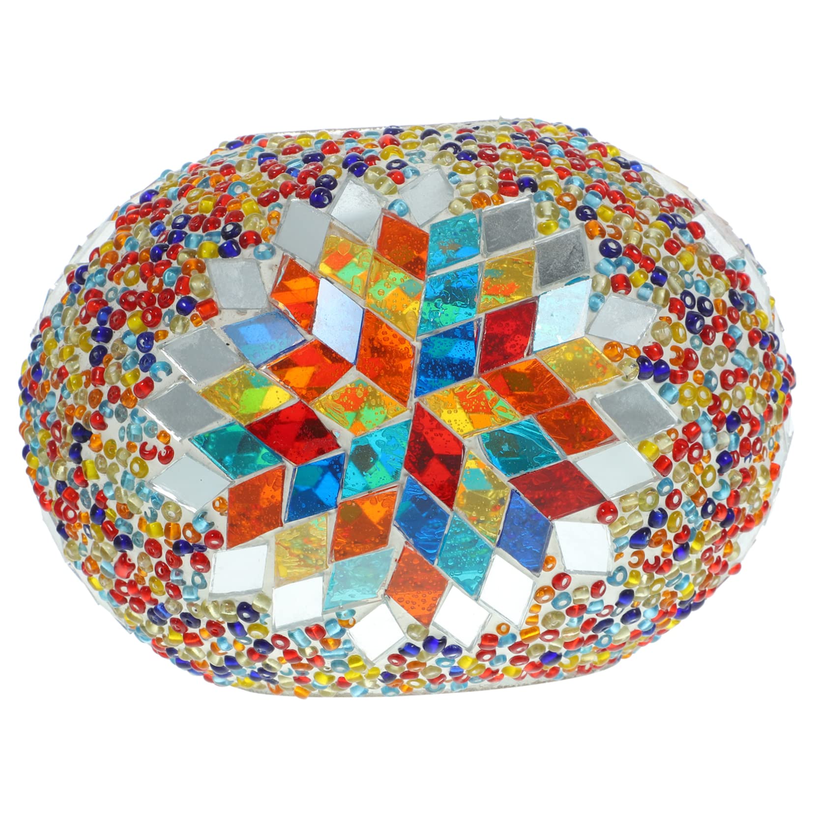 SEWOART 4.33 Inch Replacement Globe Lampshade for Turkish Lamp Stained Glass Lamp Shade Cover Decorative Glass Lampshade for Bedside and Desk Lighting
