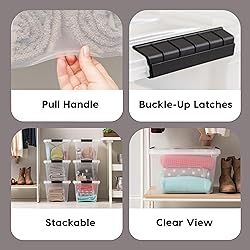 IRIS USA 19 Qt Stackable Plastic Storage Bins with