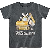 Sineeko Easter Day Shirts for Toddler Boys Girls Short Sleeve Tees Kids Easter Truck Hip Hop Bunny Tops Clothes 2-7T