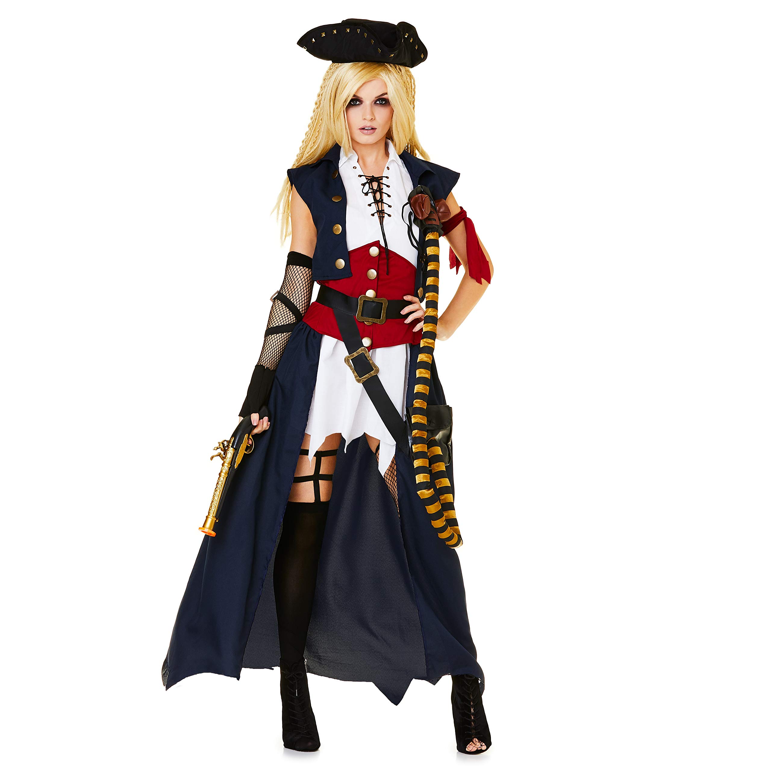 Karnival 81303 Mariner Pirate Lady Costume, Women, Multi, Medium