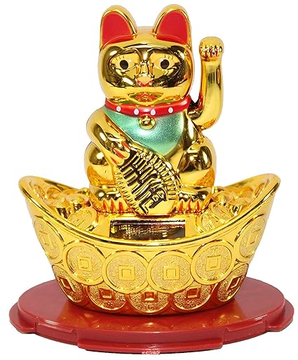 Buy Fully Feng Shui Lucky Welcome Cat Golden Color Showpiece Buy Fully Feng Shui Lucky Welcome Cat Golden Color Showpiece