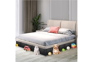 Hiflora 21 Pack Under Bed & Couch Blocker for Pets and Toys - 249" Length, 11.8" Height for One Side of Queen Bed | Includes Sticky Tape, Connectors & Zip Ties - Black