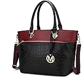 MKF Collection by Mia K. Signature Tote Bag for Women, Vegan Leather Top Handle Crossbody Bag Handbag Purse