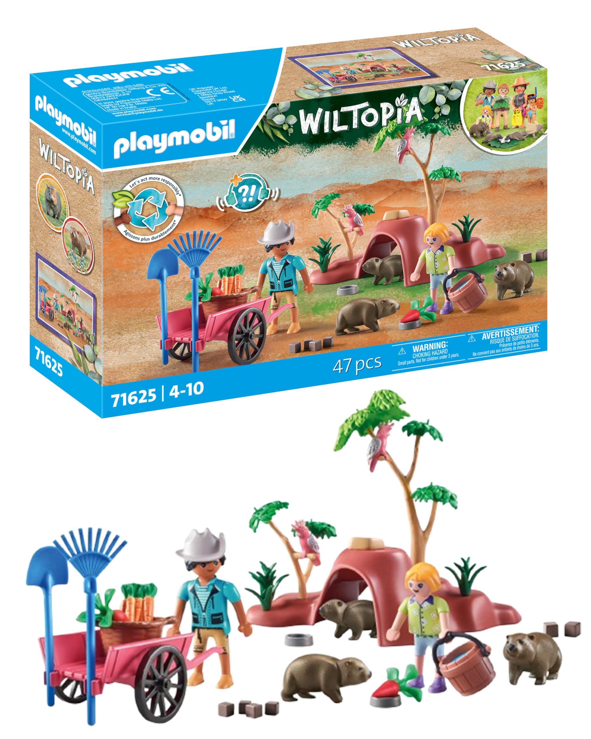 Playmobil 71625 Wiltopia: Wombat Shelter, Adventure in the Australian Outback, made from over 80% recycled and bio-based material, detailed play sets suitable for children ages 4+