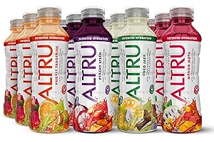 ALTRU Tropical Fruit Flavored Water with Patented Antioxidant & Electrolyte Blend with Glutathione, 12 pack (16 oz bottles), Keto, Zero Sugar (Variety Pack)