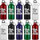 Sieral 10 Pcs Employee Appreciation Gifts Thank You for Being Awesome Water Bottle 20 oz Aluminum Water Bottle Lightweight Sport Tumbler with Twist Cap Buckle Inspirational Gifts for Coworker