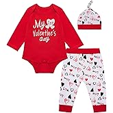 Baby Boys Girls My First Valentine's Outfit Set Heart Breaker Long Sleeve Bodysuit