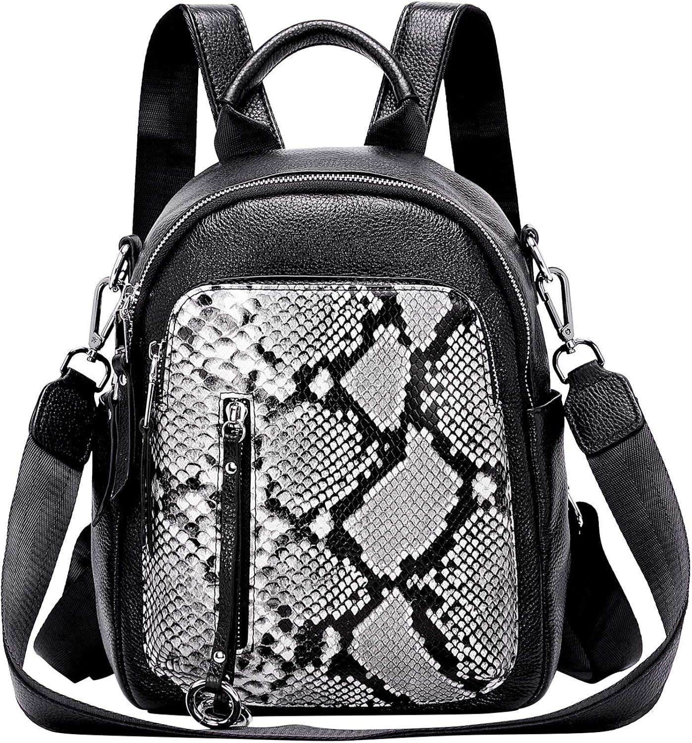 black leather backpack silver hardware