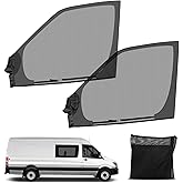 Magnetic Van Window Screens, 47 x 33 inches Front Door Bug Screens (Pair), Universal Size for Transit Van, Promaster, Sprinter and Other Vans &amp; Cars, Keeps Bugs Out Magnetic Bug Mesh, Easy to Install
