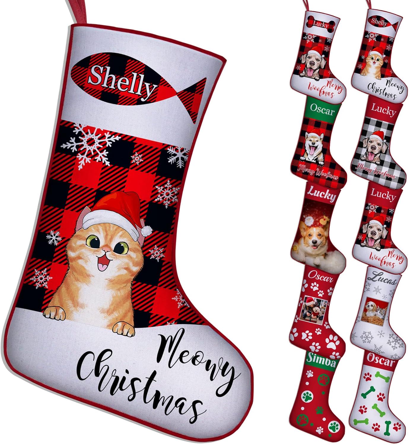 Stockings & Holders - SIMIEEK Personalized Cat Breed Christmas Stockings Custom Cat Stocking with Names 18