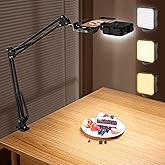 Overhead Phone Mount with Rechargeable Selfie Light & Phone Holder, Camera Light with Overhead Desk Tripod Stand for Video Recording, Live Streaming & TikTok/YouTube Vlogging