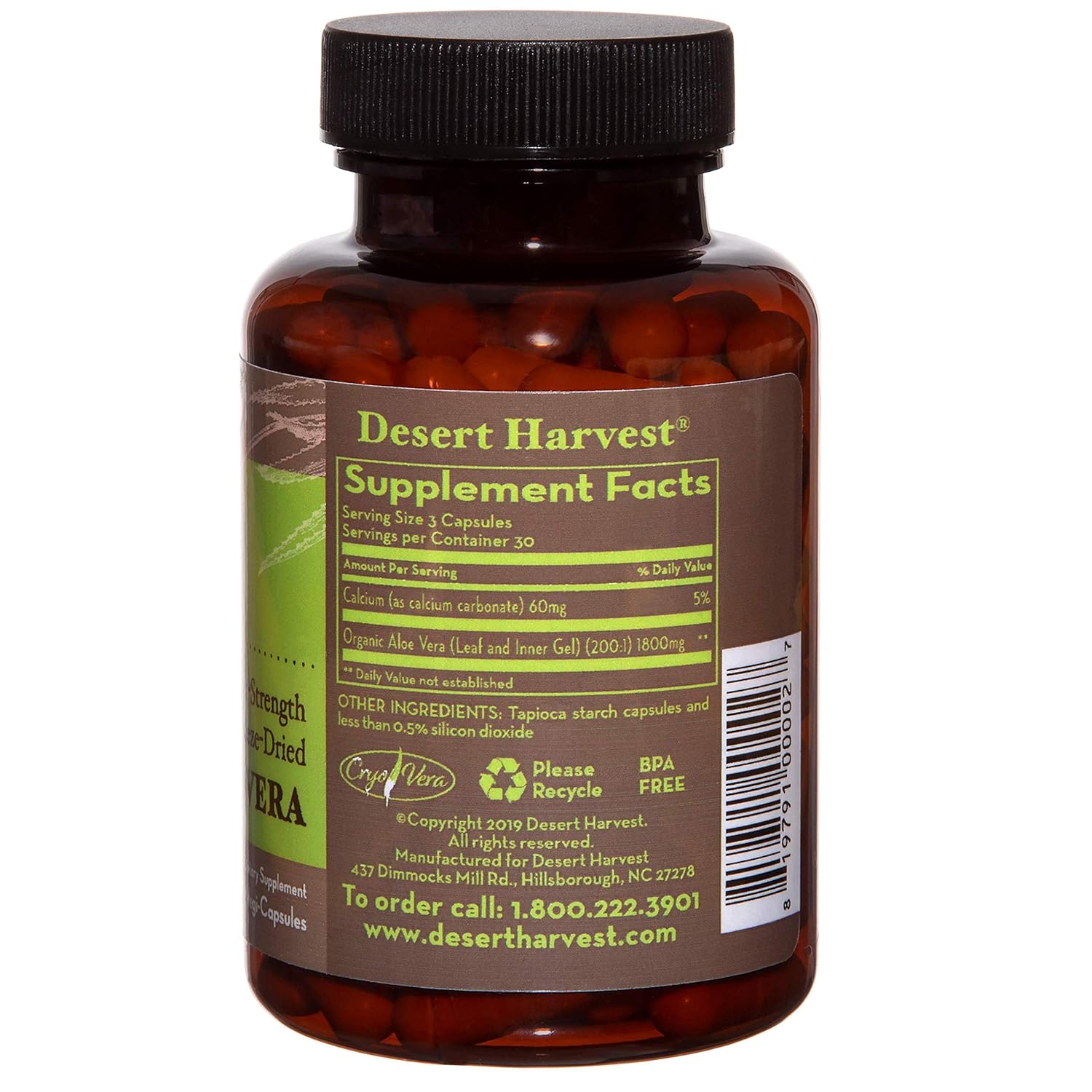 Desert Harvest SuperStrength 100 Organic Aloe Vera Supplement (90