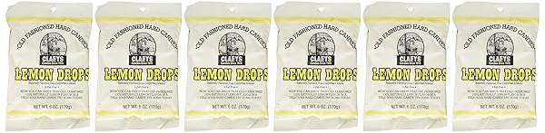 CLAEY’S CANDIES LEMON DROP HARD CANDY, 6 PACKAGE...