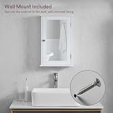 Vida Designs Bath Vida Priano Bathroom Cabinet Single Mirrored Door White view 6