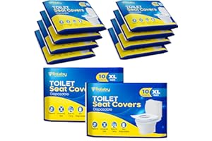 Traletry Toilet Seat Covers Disposable Flushable Travel Pack of 100 XL-Disposable Toilet Seat Covers-Biodegradable Paper-Kids Men Women Adults Toiletries-Airplane Camping Travel Essentials Accessories