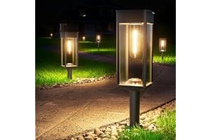 BITPOTT Bright Solar Pathway Lights Outdoor Waterproof IP65, 8 Pack Auto On/Off Solar Outdoor Lights for Path, Yard, Patio, Landscape, Lawn, Walkway, Driveway, Garden Decor Lighting Solar Powered