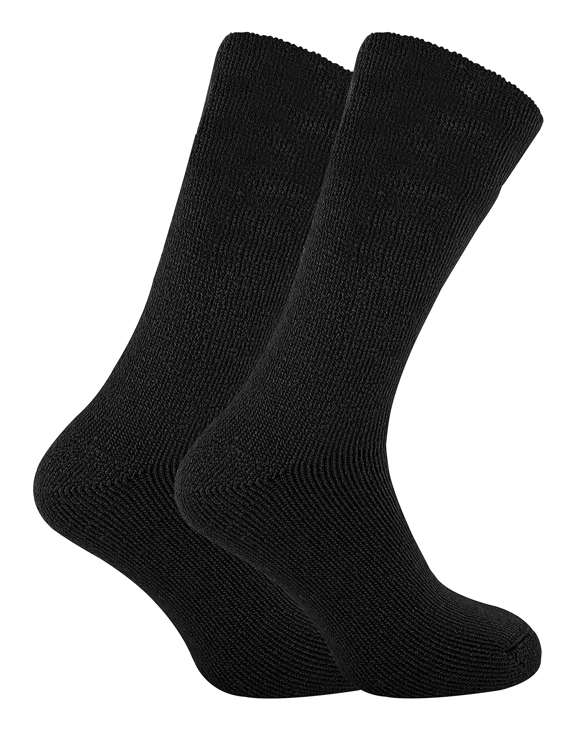 2 Pairs of Drew Brady Mens Thermal Sleep Socks, Size 6-11 (6-11, Black)