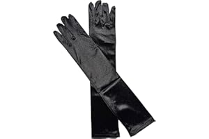 Aslana 14"-15" Elbow Long Satin Gloves for 4-9 yrs Girls Kids Flower Girls Princess Cosplay